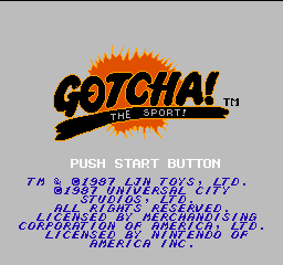 Gotcha! - The Sport! (USA) Title Screen